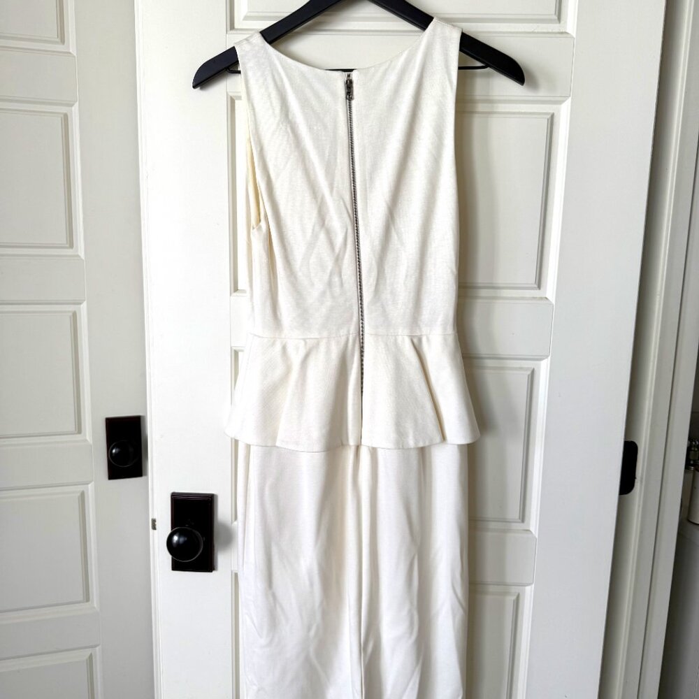 Alice + Olivia Elegant White Peplum Dress - Picture 3 of 4